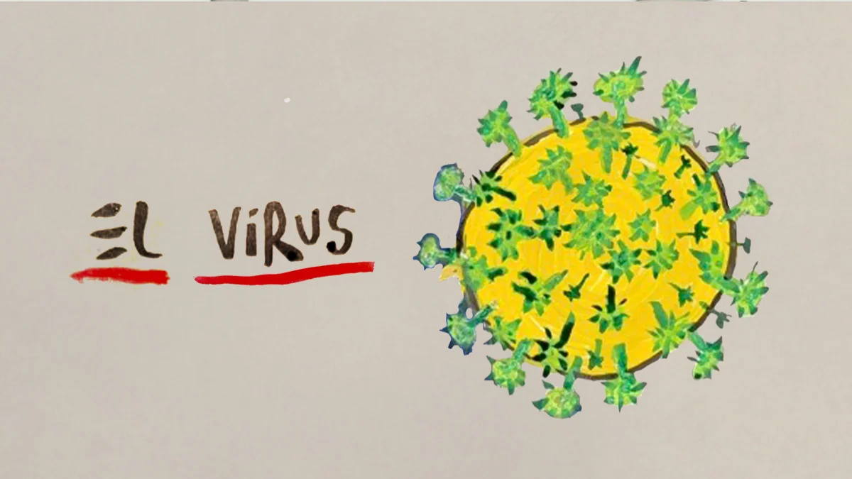 La viñeta animada sobre... El virus