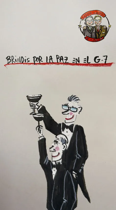 La viñeta animada sobre… brindis por la paz en el G-7