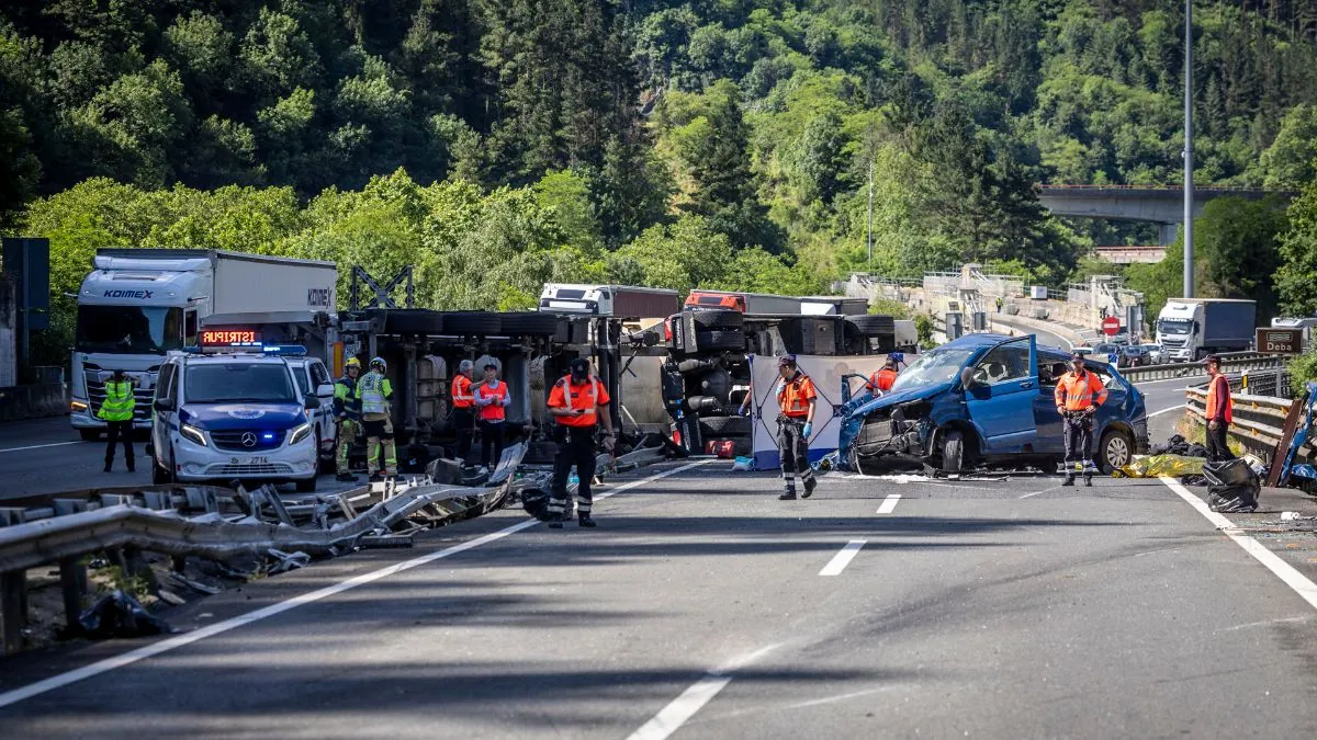 Los cinco muertos en el accidente de Guipúzcoa son policías forales navarros