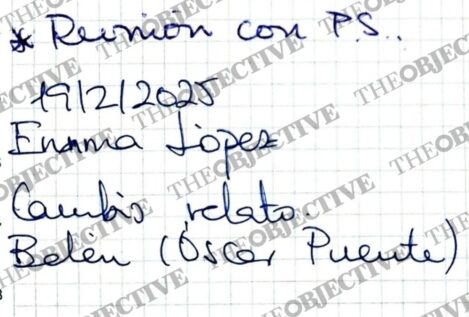 Leire Díez anotó una «reunión con PS» en su agenda en febrero del año pasado