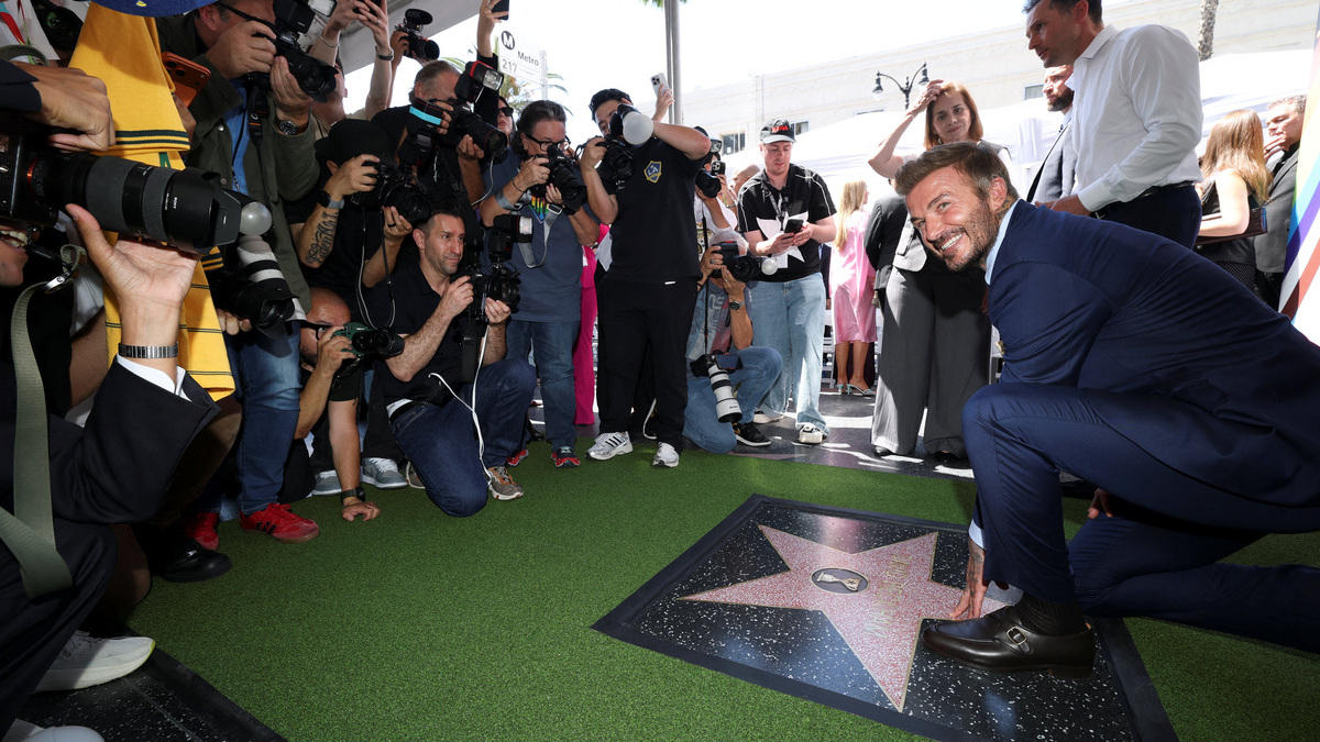 David Beckham recibe su estrella en el Paseo de la Fama de Hollywood