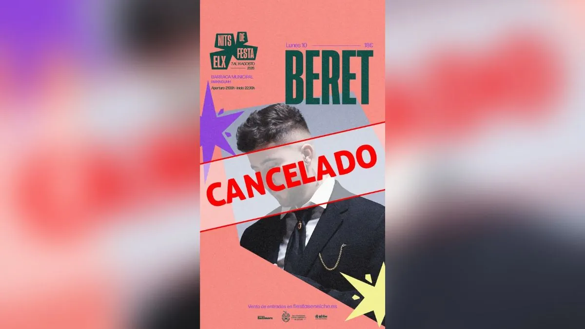 Cancelan un concierto de Beret en Elche tras su detención por presunta agresión sexual