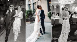 Entramos en la boda de Rocío Crusset en Nueva York: vestido de encaje, un recogido que le asemeja más a su madre y un original detalle