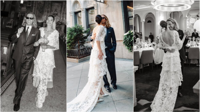 Entramos en la boda de Rocío Crusset en Nueva York: vestido de encaje, un recogido que le asemeja más a su madre y un original detalle