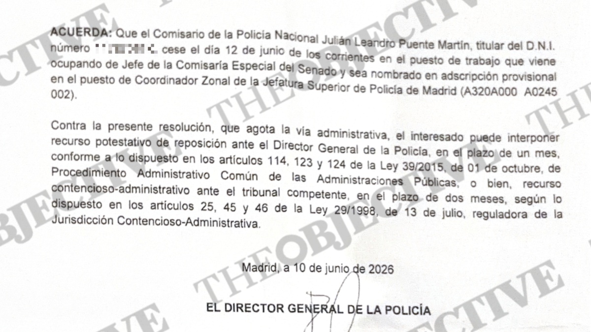 Interior destituye al comisario del Senado tras «no proteger» a Sarah Santaolalla de Vito Quiles