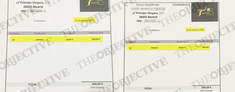 Cifras idénticas y comidas ficticias de hasta 11 personas: así son las facturas falsas del PSOE
