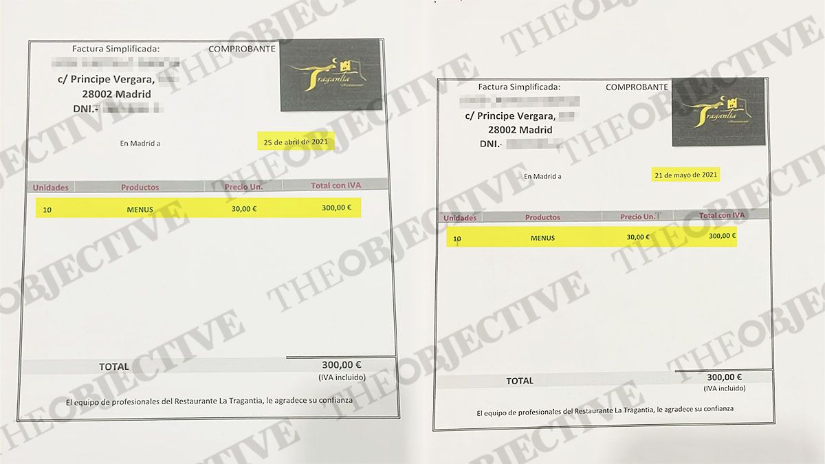 Cifras idénticas y comidas ficticias de hasta 11 personas: así son las facturas falsas del PSOE