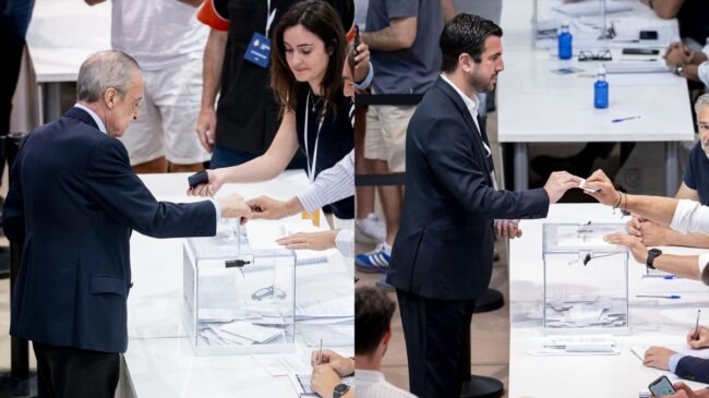 Florentino y Riquelme ejercen su voto en las elecciones a la presidencia del Real Madrid
