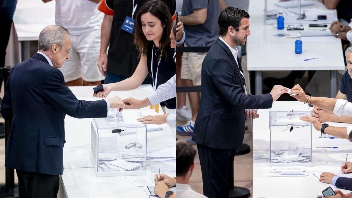 Florentino y Riquelme ejercen su voto en las elecciones a la presidencia del Real Madrid