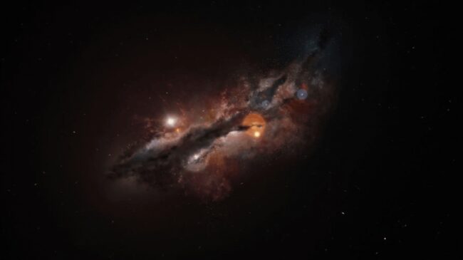 El supertelescopio ALMA detecta por primera vez el gas que alimentó a las galaxias primitivas