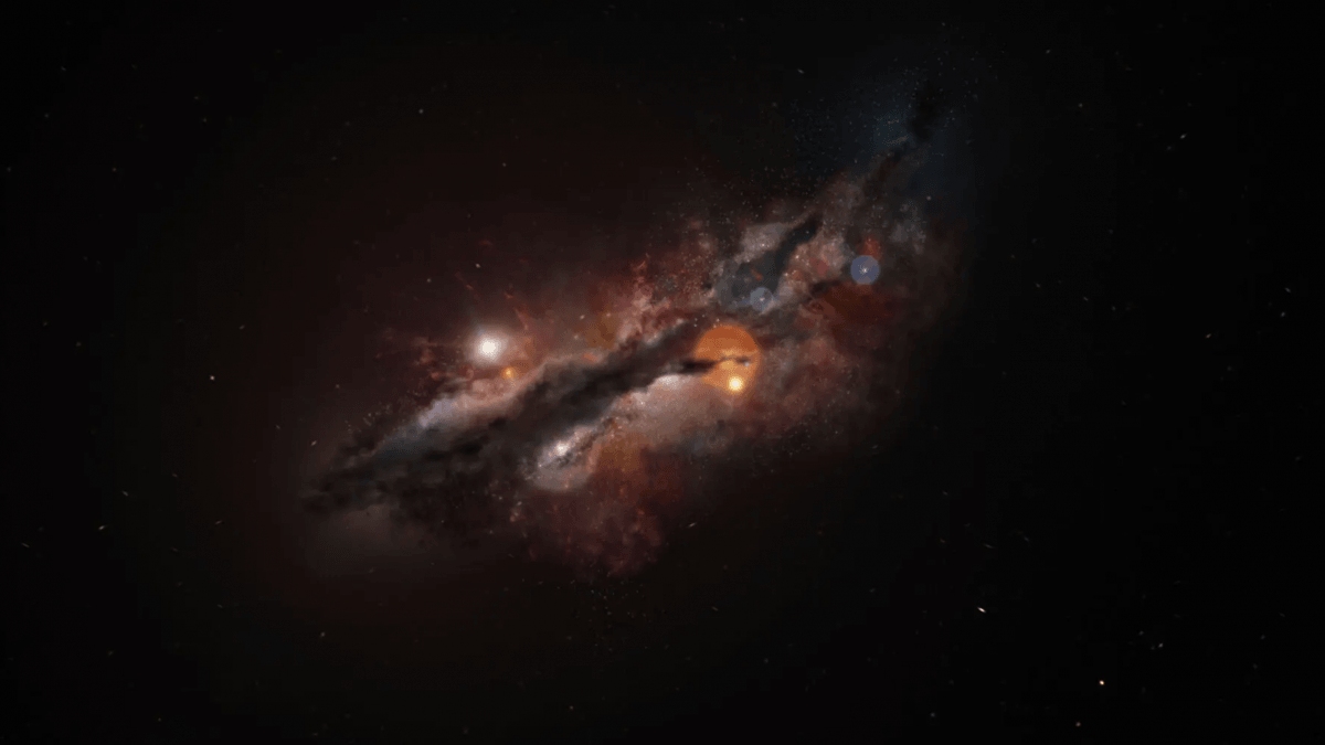 El supertelescopio ALMA detecta por primera vez el gas que alimentó a las galaxias primitivas