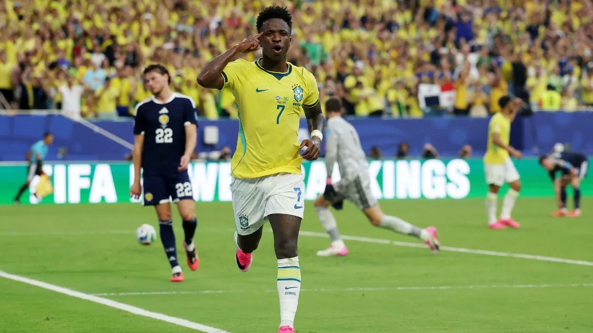 Un Vinicius estelar guía a Brasil contra Escocia en el regreso de Neymar