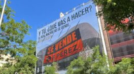 Enrique Riquelme despliega una lona en Madrid: «El Real Madrid no se vende»
