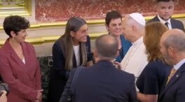 El sindiós de Miriam Nogueras ante el Papa
