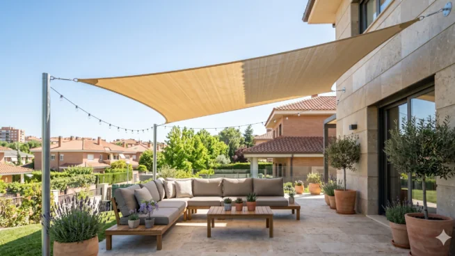 Toldos vela de sombra: la forma más elegante y práctica de proteger tu jardín del sol